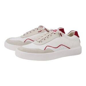 Hey Dude White and Red Canvas Shoes